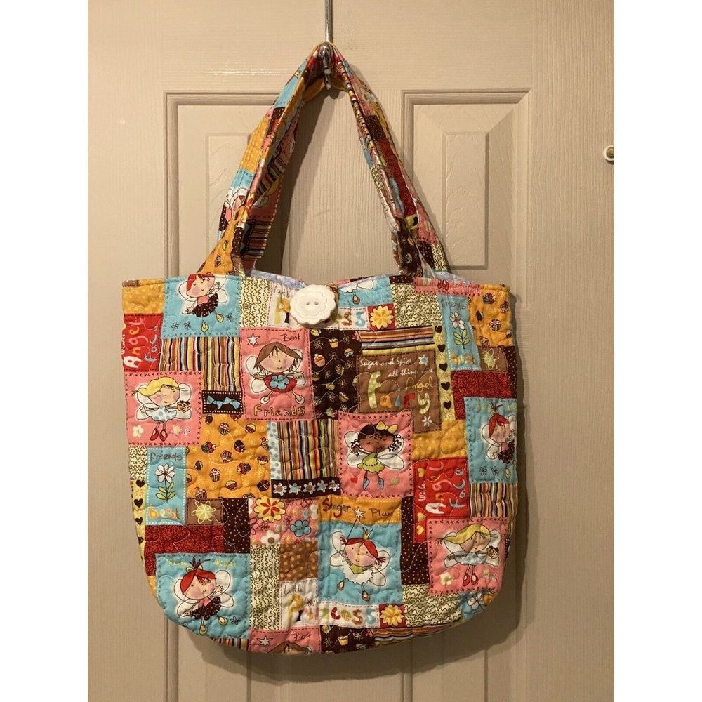 Patchwork Style & Look Fabric Tote Bag 13” X 17” … - image 7